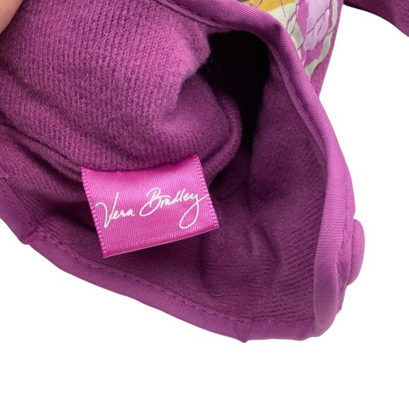 Vera Bradley Womens Quilted Floral Gloves Snap Closure S/M  Purple - Picture 4 of 5